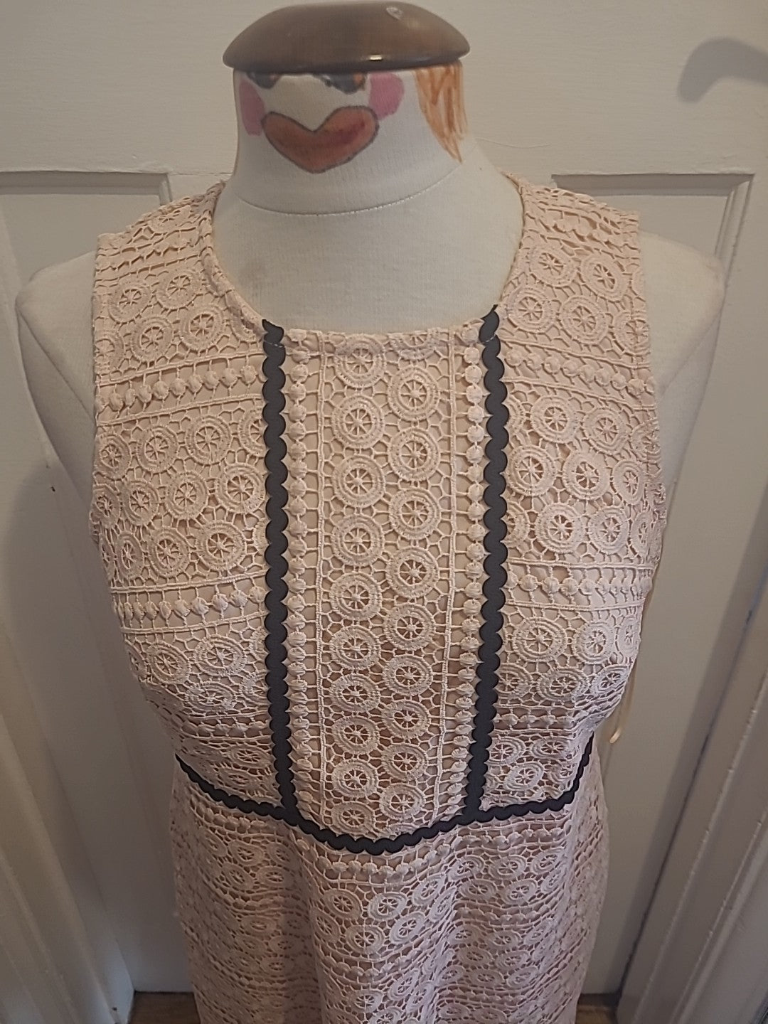 Ladies F&F Size 10 Baby Pink Lined Sleeveless Dress