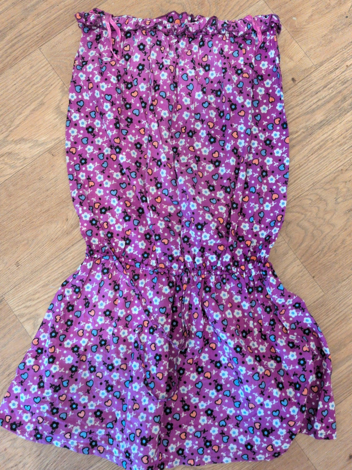 Next 6 Purple Pattern Sleeveless Strapless Dress