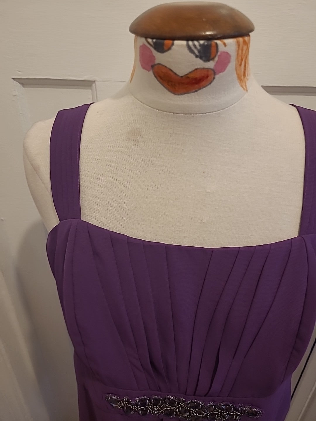 Brand New Ladies Per Una Size 16 Purple Boned Strappy Sleeveless Stunning Blouse