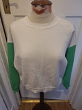 Ladies Asos Size 8 Green White Pullover Jumper