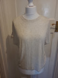 Ladies Lands End Size Small Short Sleeved Pale Beige Fleck Top