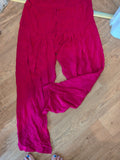 M/L Cerise Elastic Waist Trousers Lightweight