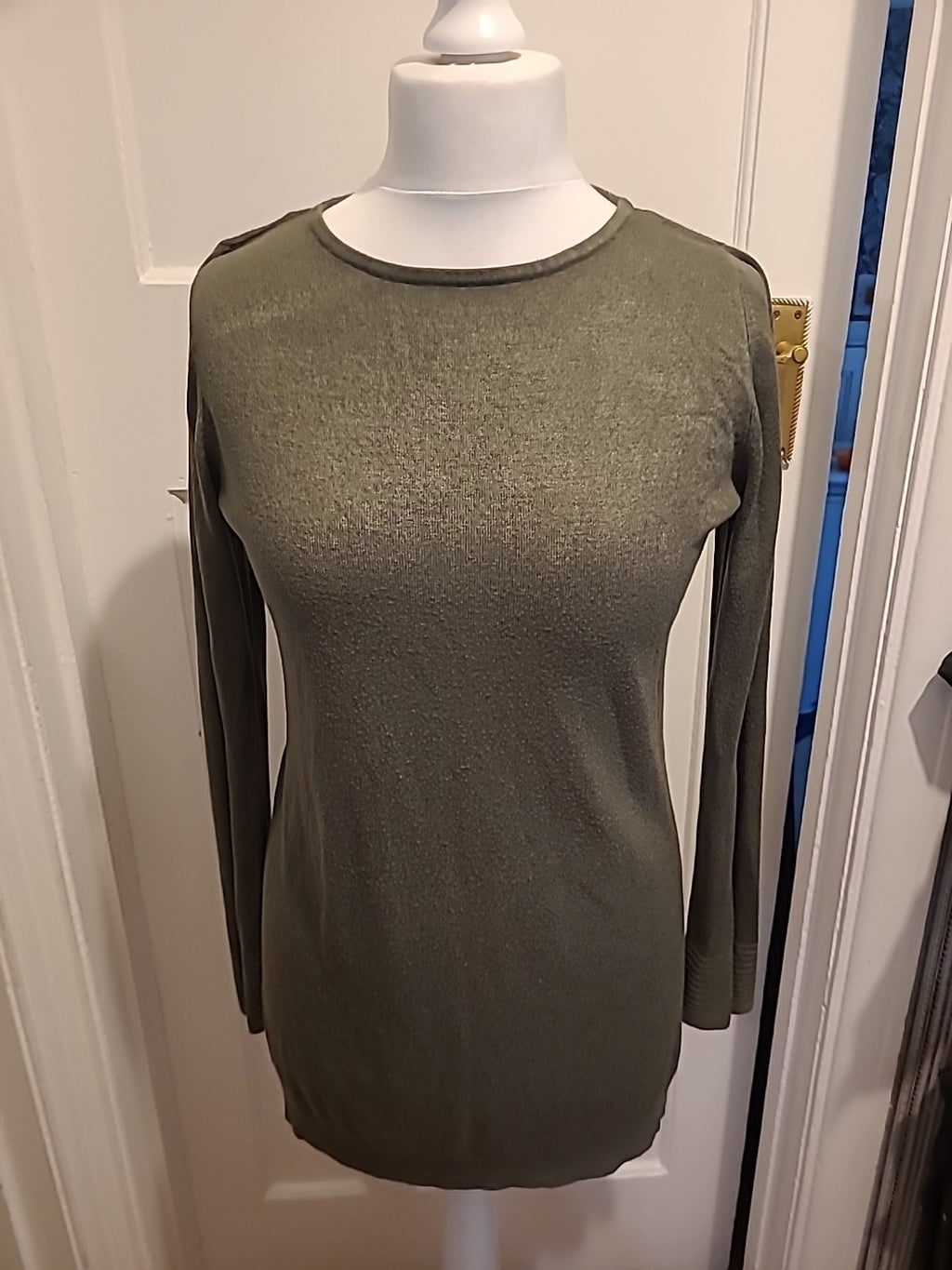 Ladies Bonmarche Size 12 Green Ribbed Pullover Jumper