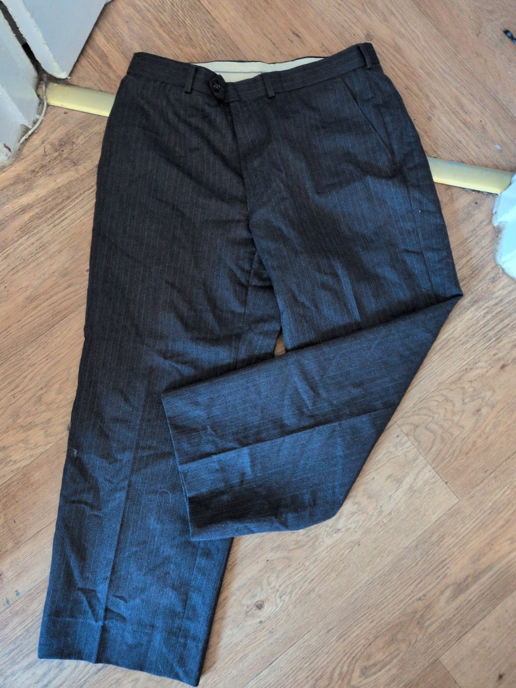 St Michael 34"/29" Grey Pinstripe Trousers