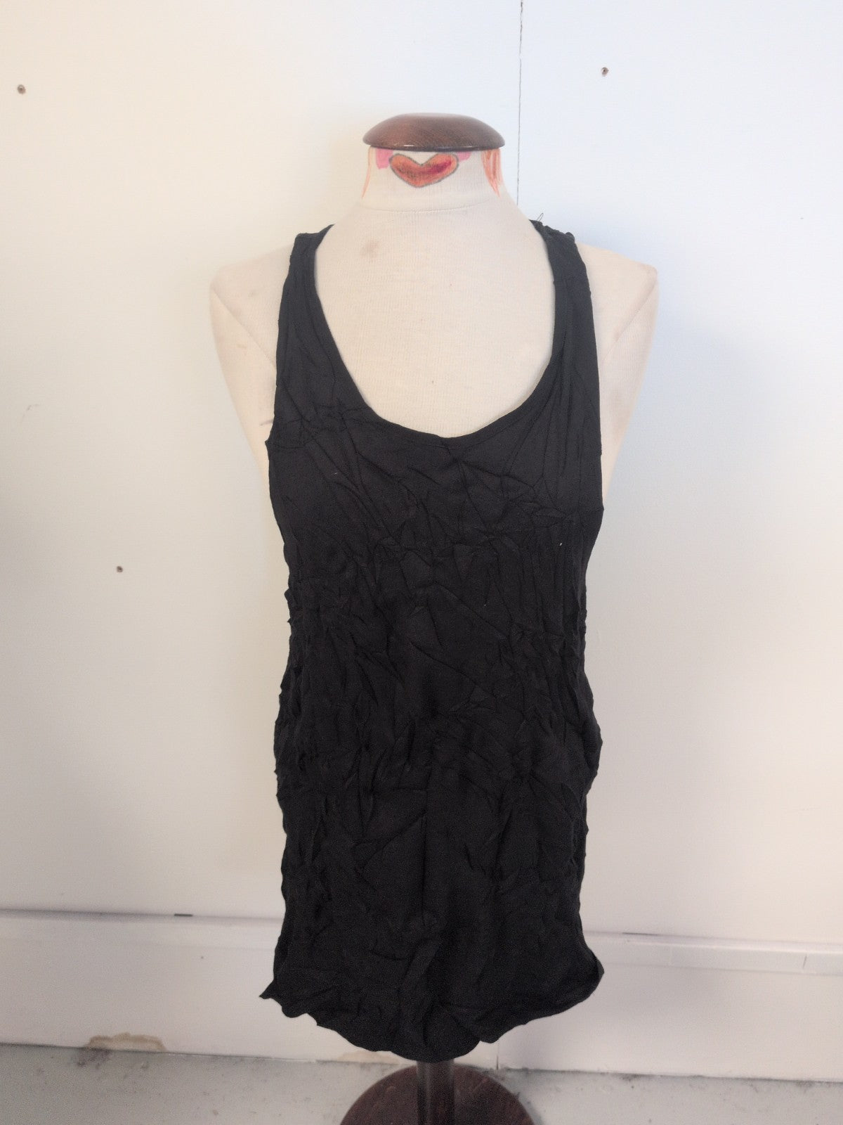 Mens New Look Size Small Black Sleeveless Tank Vest T-shirt