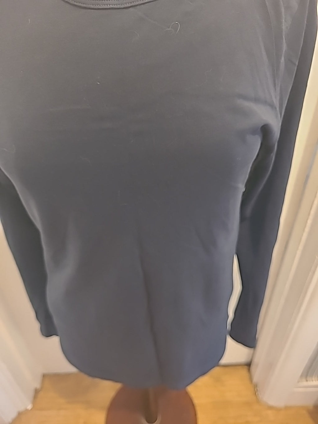 Ladies Next Size Small Navy Cotton Crew Long Sleeved Tshirt