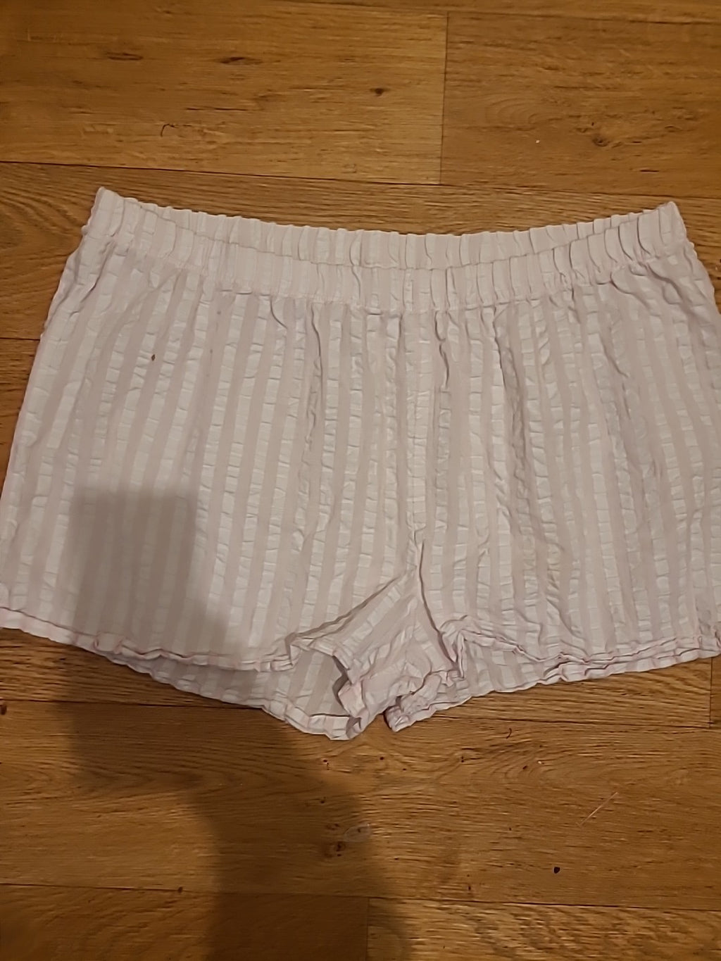 Ladies Primark Size 18-20 Pink And White Elasticated Sleep Shorts