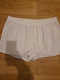 Ladies Primark Size 18-20 Pink And White Elasticated Sleep Shorts