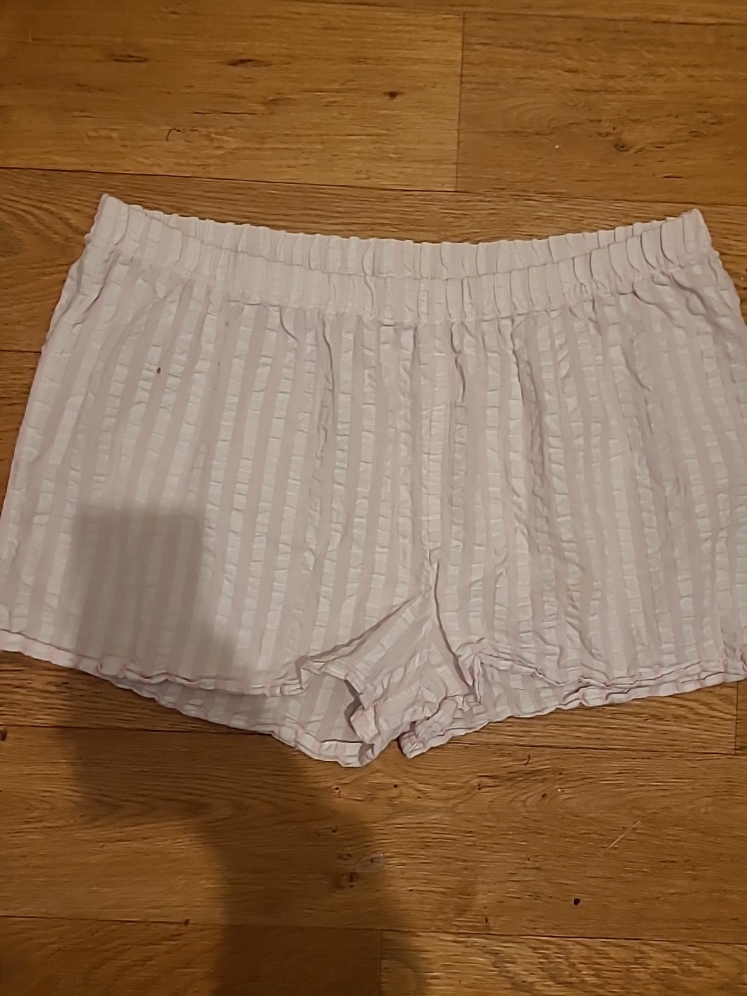 Ladies Primark Size 18-20 Pink And White Elasticated Sleep Shorts