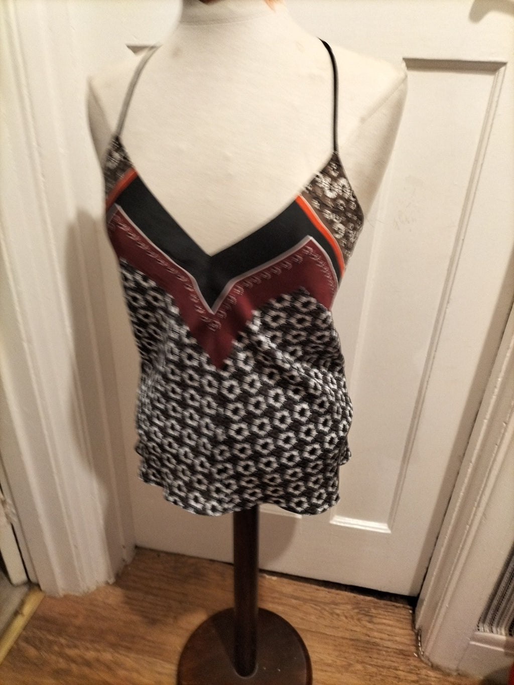 Ladies Zara Size XS Multicoloured Patterned Sleeveless Top