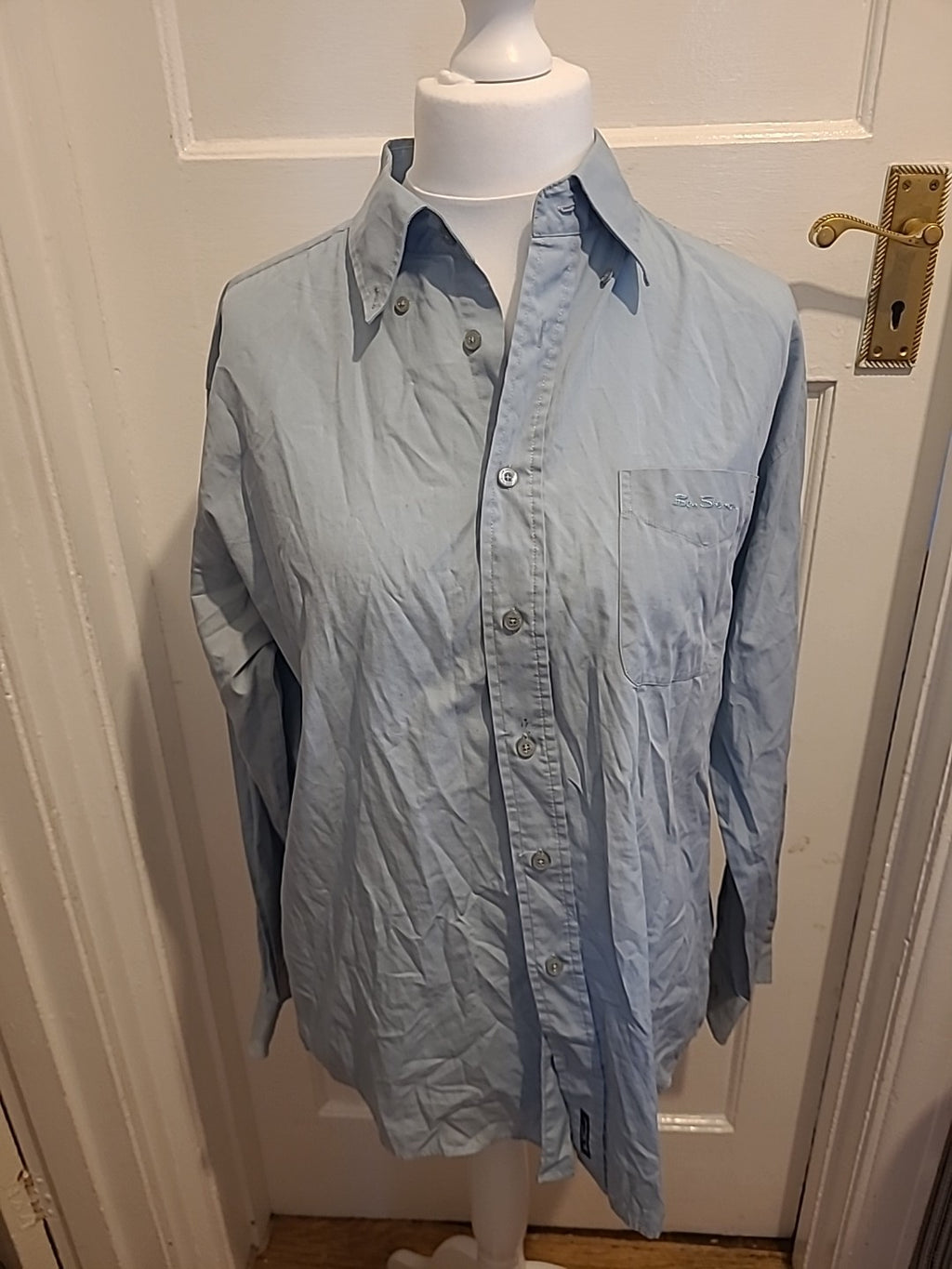 Mens Ben Sherman Size Large Blue Long Sleeved Shirt