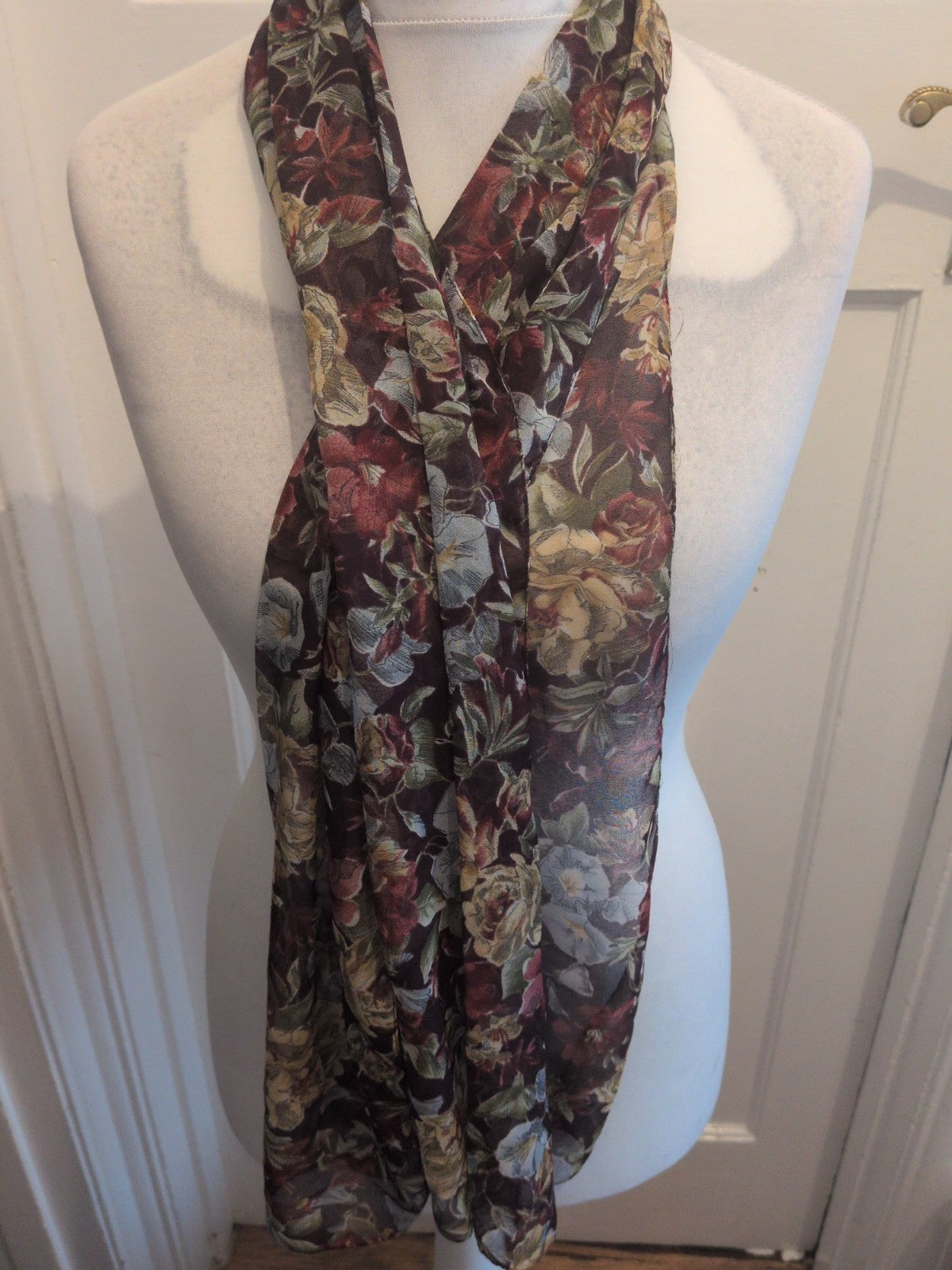 Purple Floral Scarf