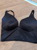 34D Black Padded No Wires Bra With Lower Material