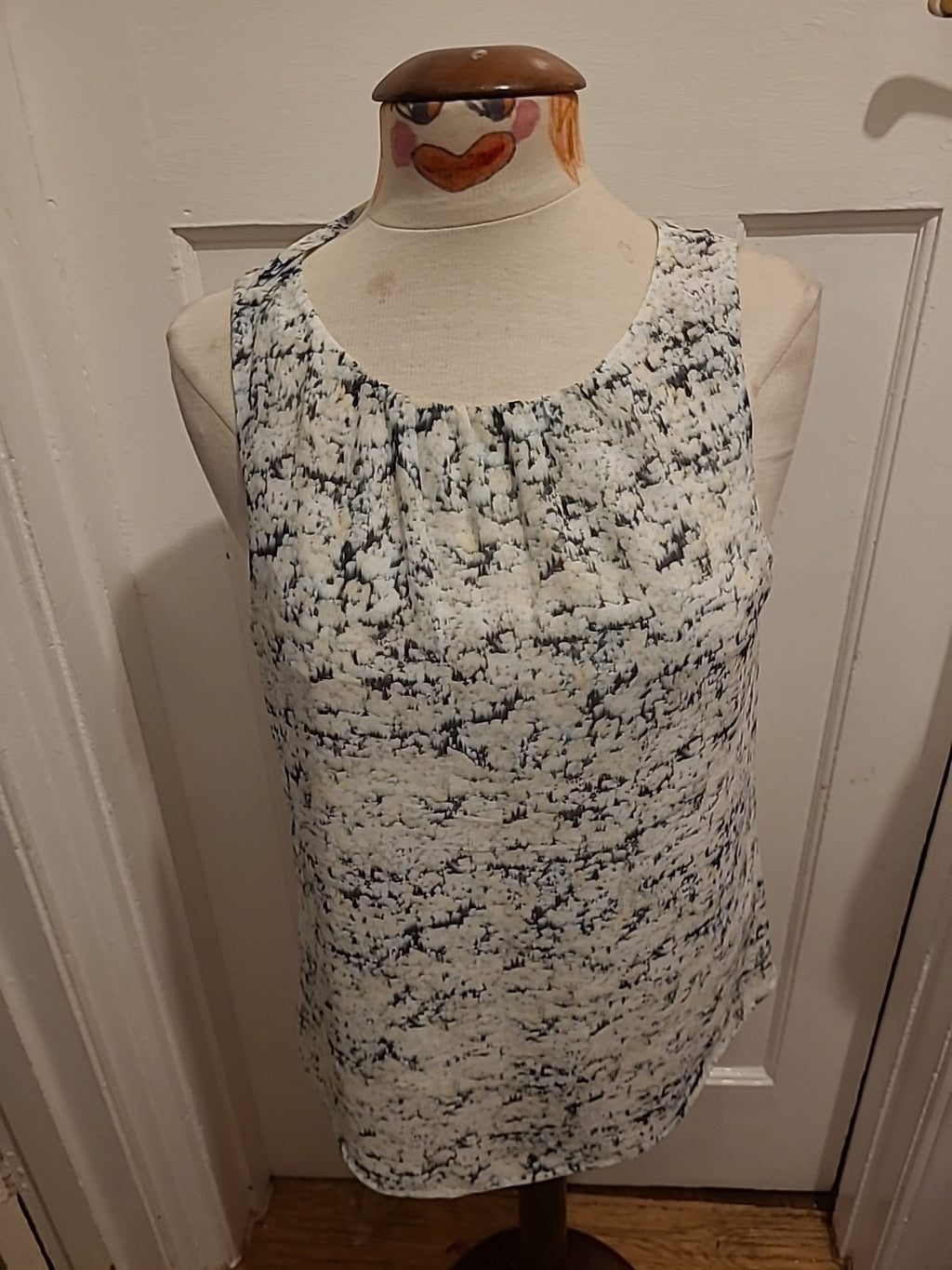 Ladies Size 8 H&M Sleeveless Top Grey/white