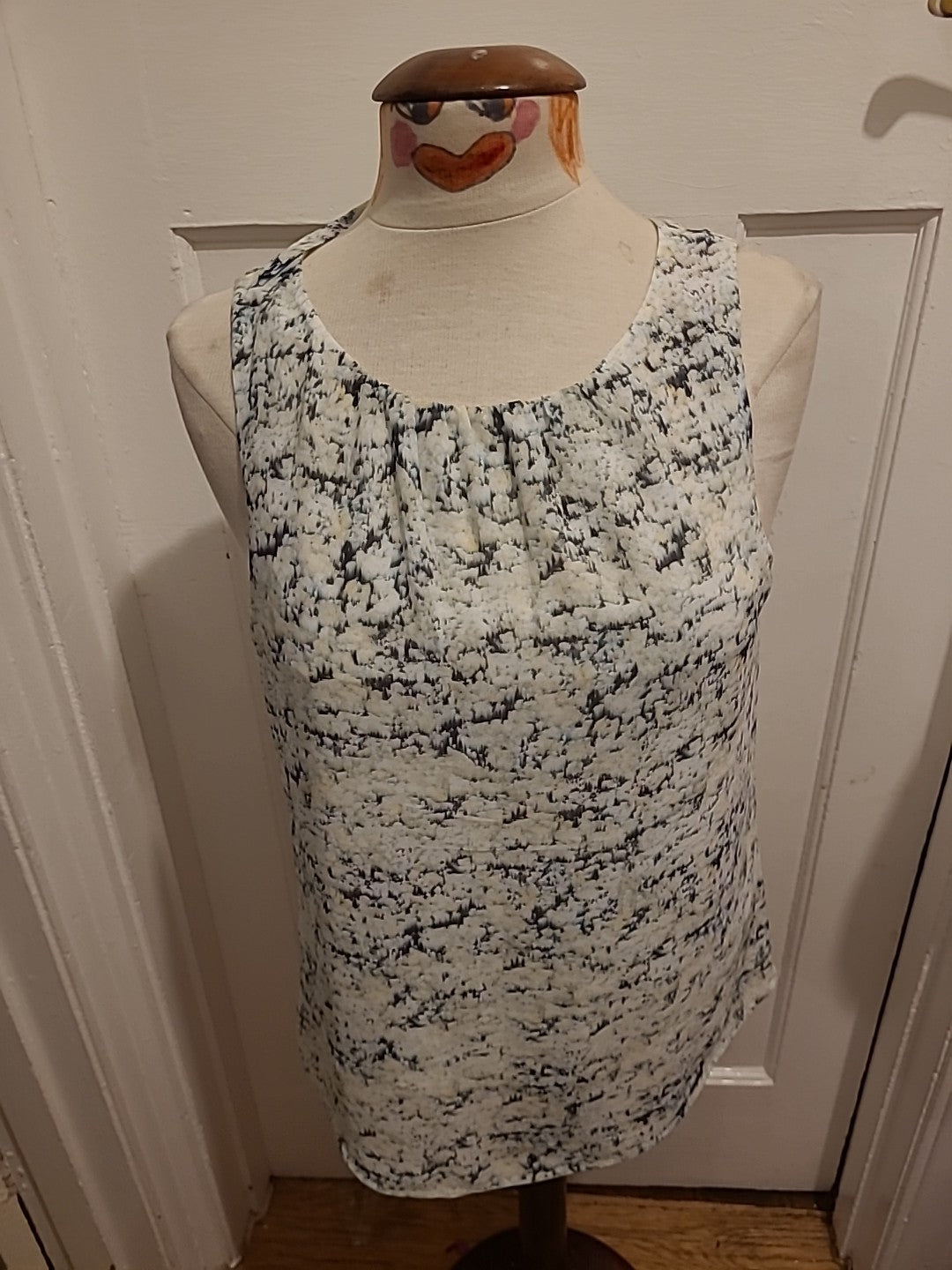 Ladies Size 8 H&M Sleeveless Top Grey/white