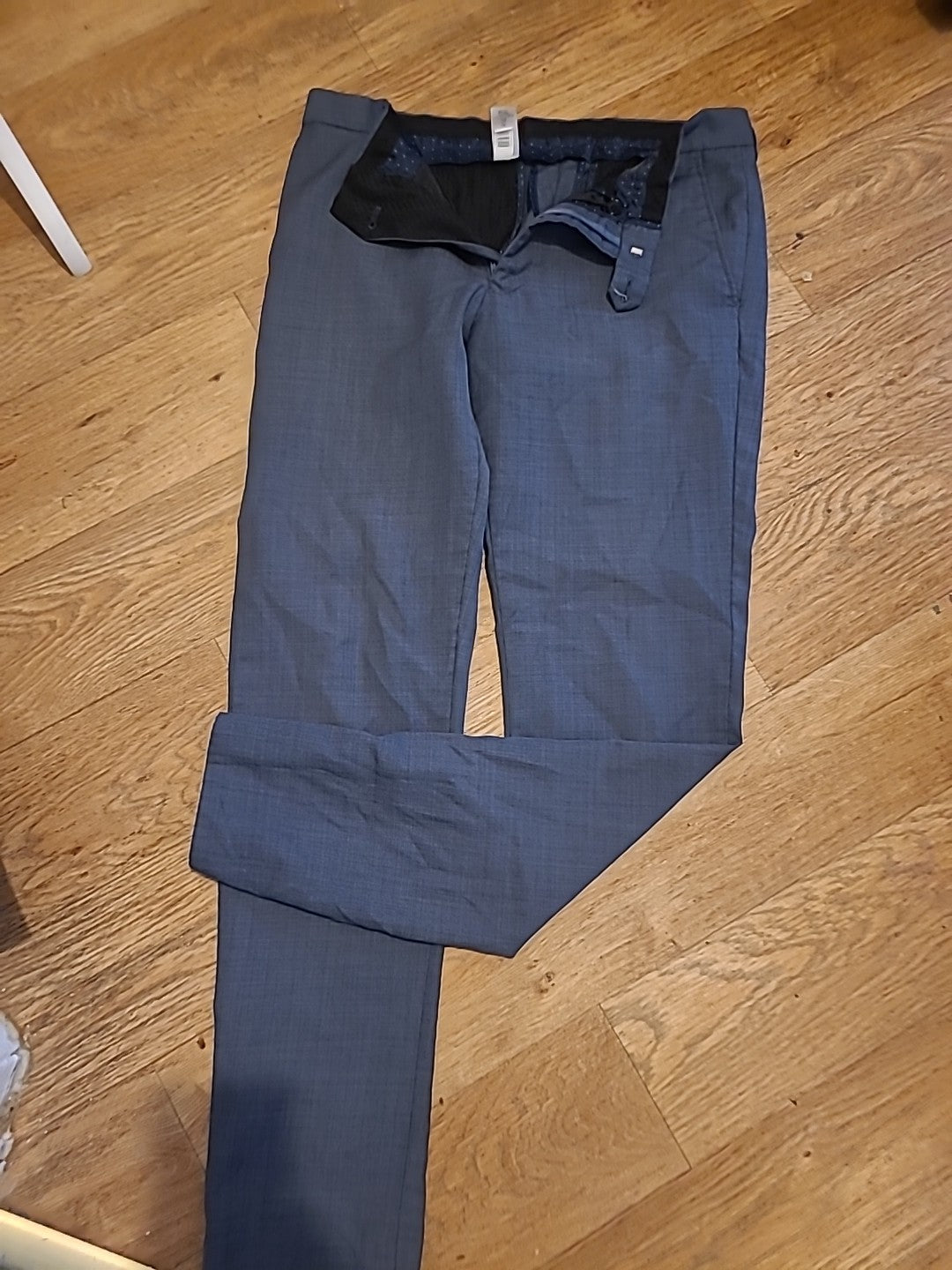 Mens Next Size 32x33 Long Grey Trousers Formal