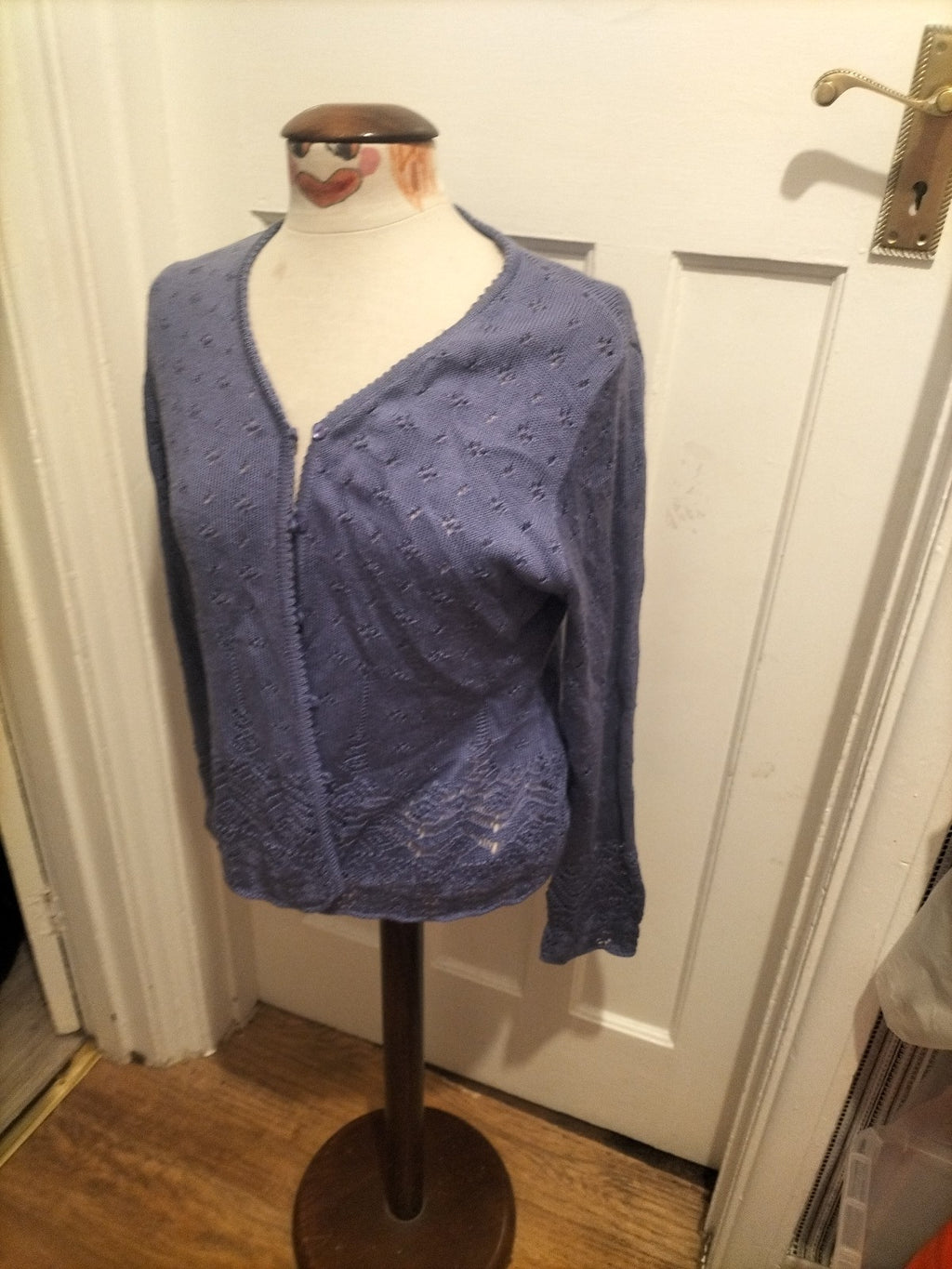 Ladies Kaleidoscope Size 16 Purple Knit Long Sleeved Cardigan