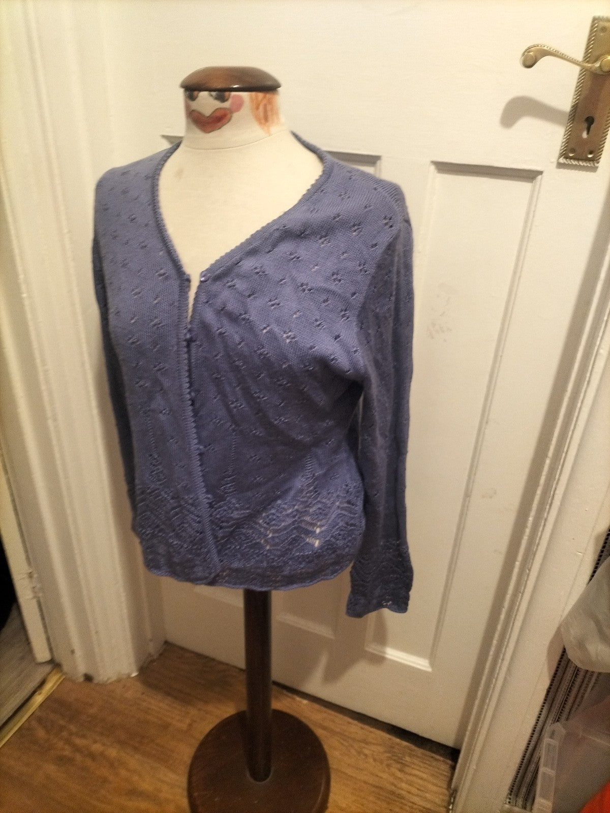 Ladies Kaleidoscope Size 16 Purple Knit Long Sleeved Cardigan
