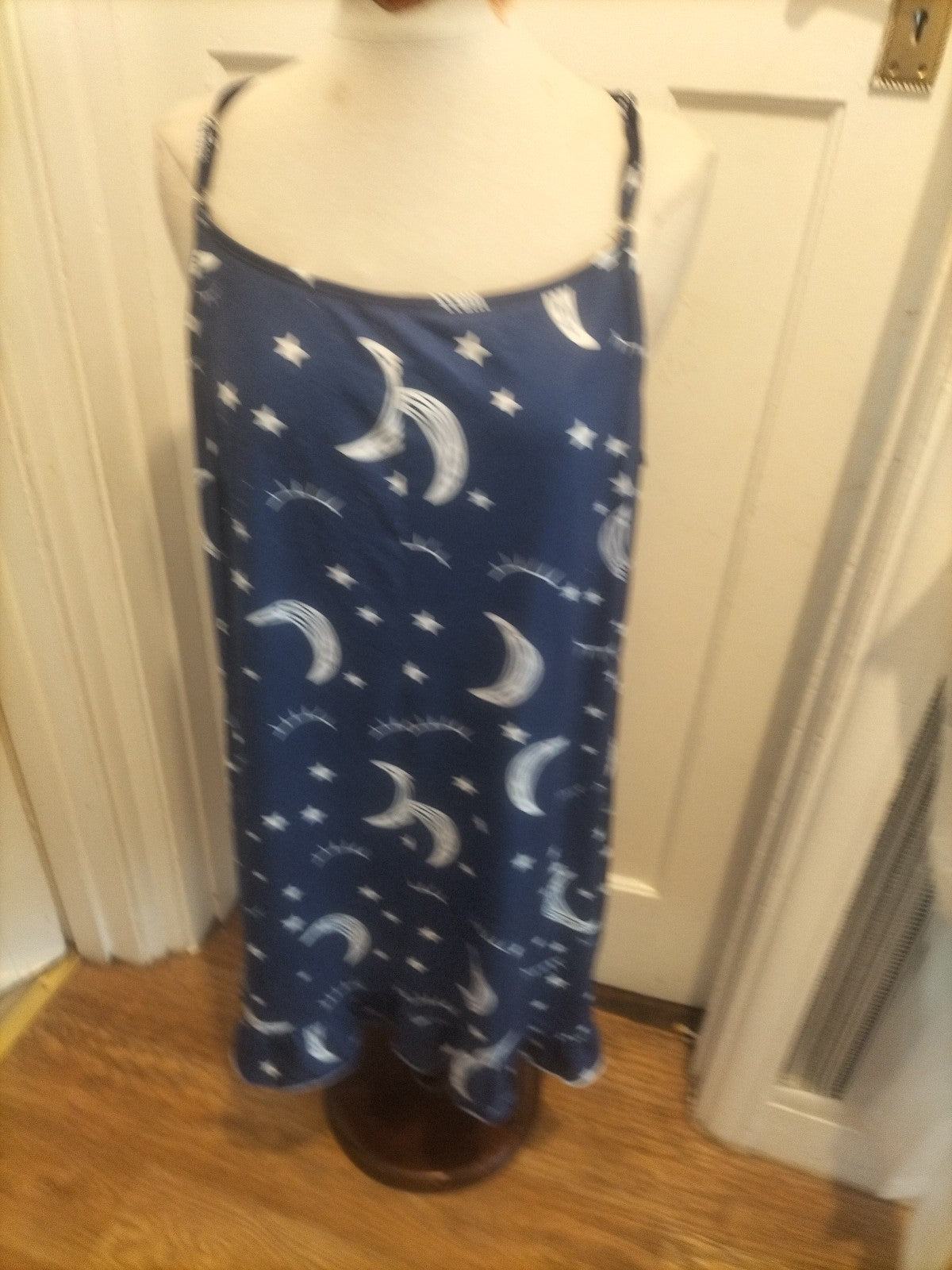 Ladies 4xl Dari Blue Night Time Theme Sleepvess Nighty
