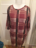 Tu 10 Purple Check Long Sleeved Dress With Pockets