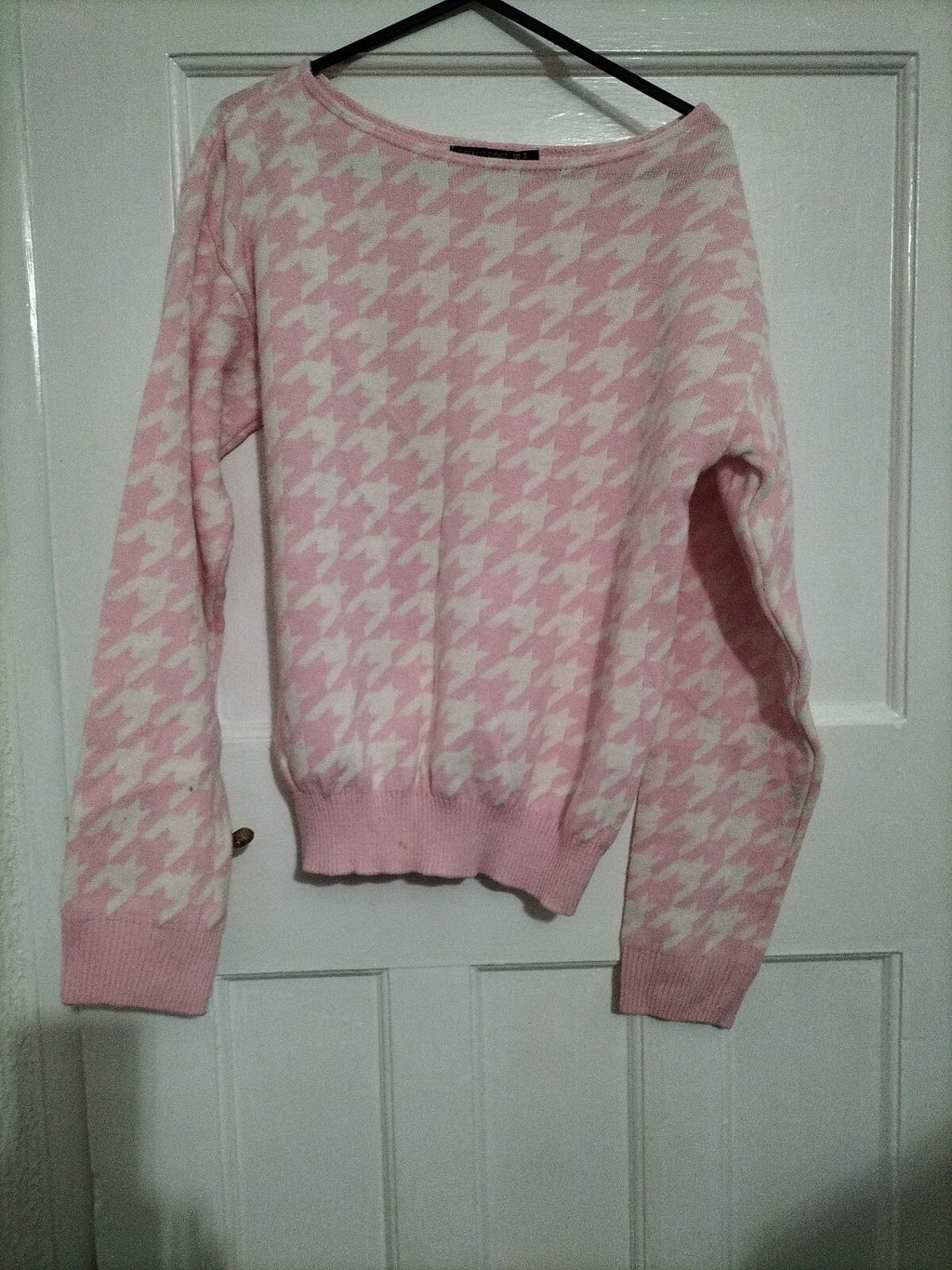 Ladies I Saw It First Size 8 Pink And White Long Sleeved Jumper