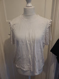 Ladies George Size 20 White Frill Shoulder Short Sleeved Blouse