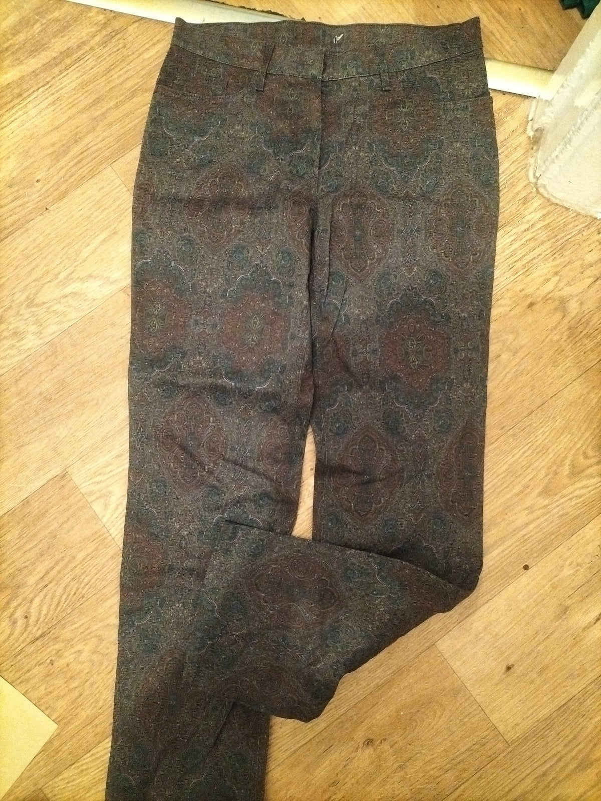 Ladies Orange Size 36W Deep Purple Aztec Style Jeans Super Soft