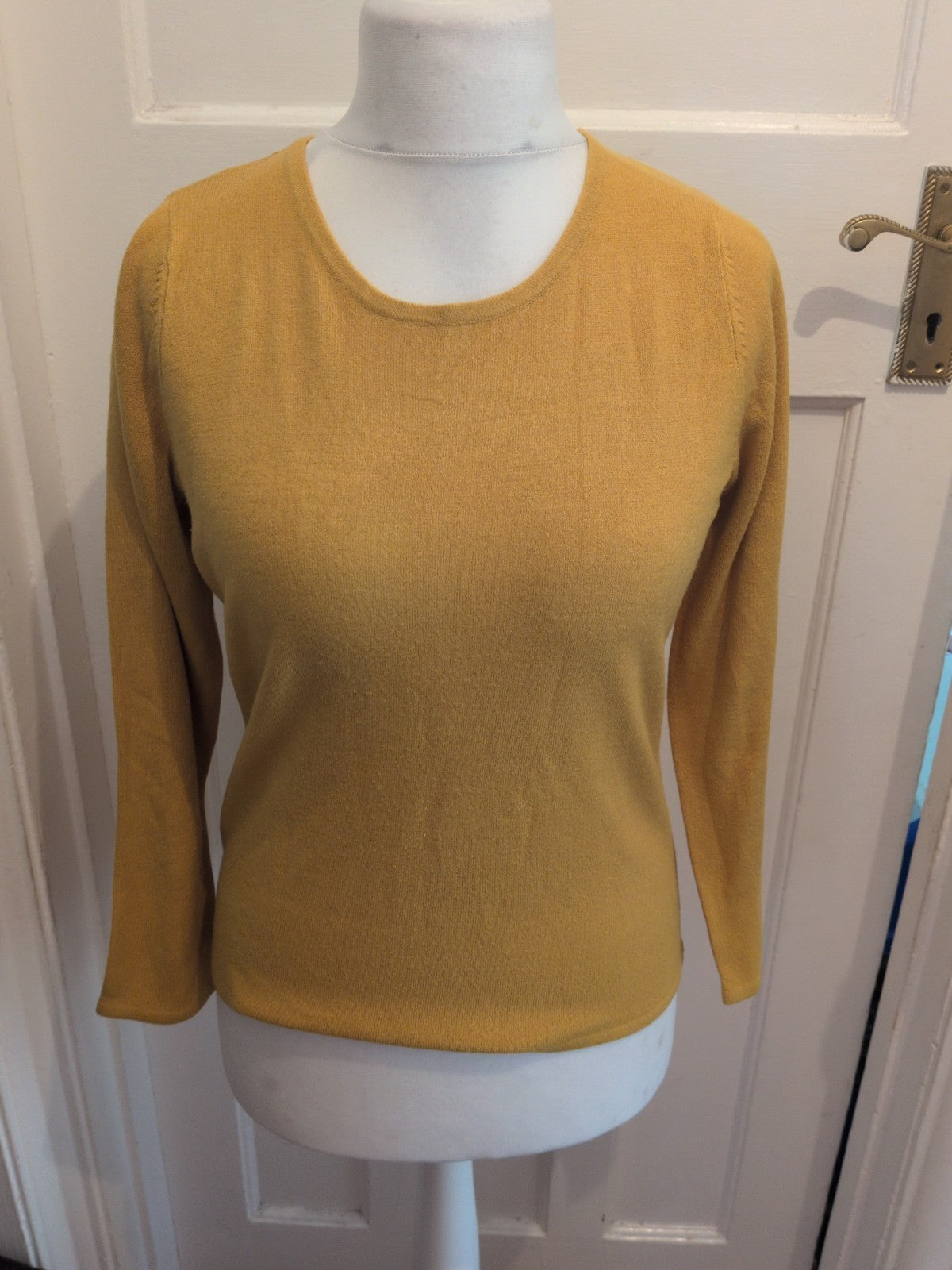 Bonmarche Small Mustard Long Sleeve Round Neck Jumper