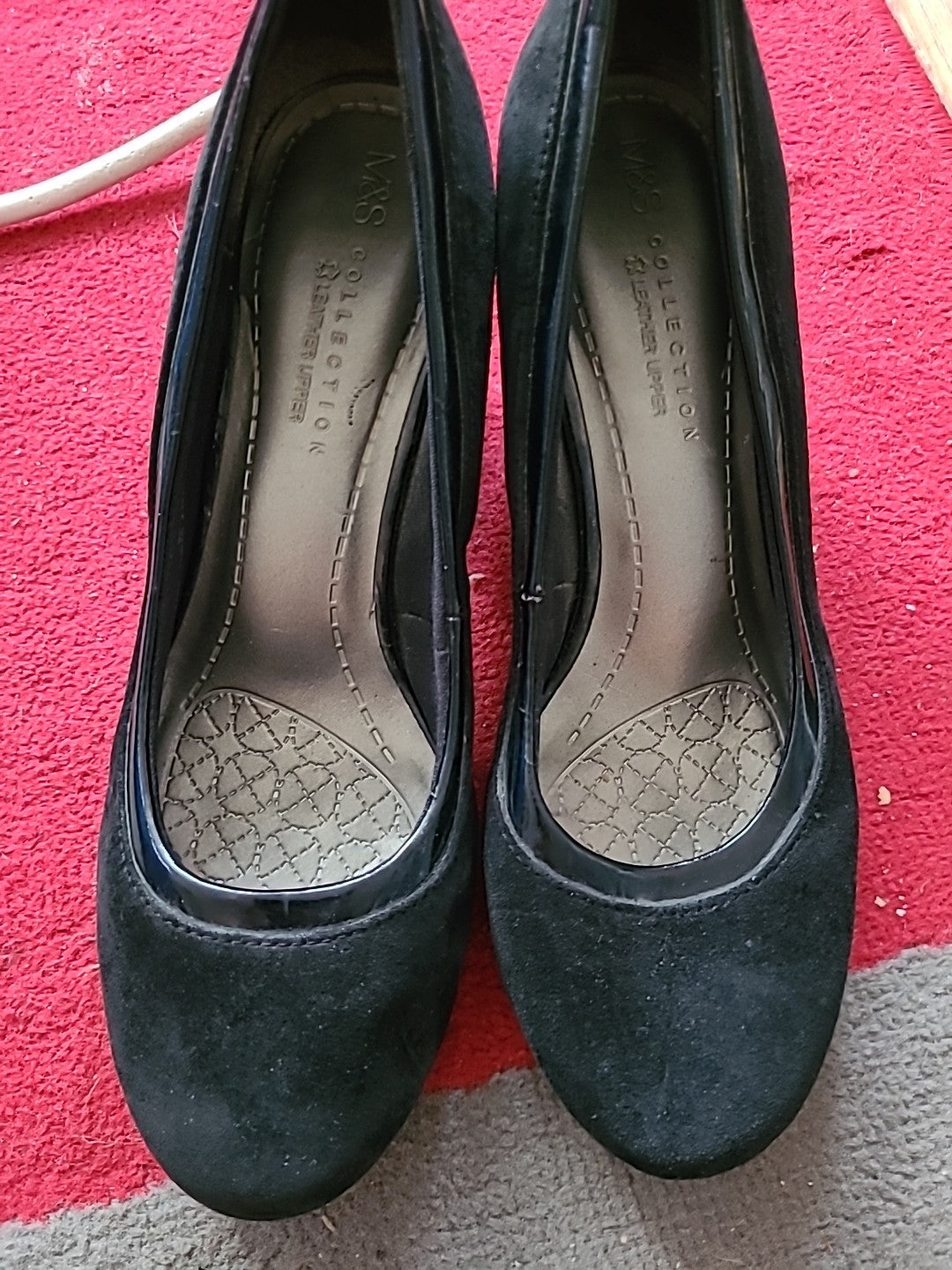 Ladies Marks And Spencer Size Uk 6 Black Leather Upper Heels