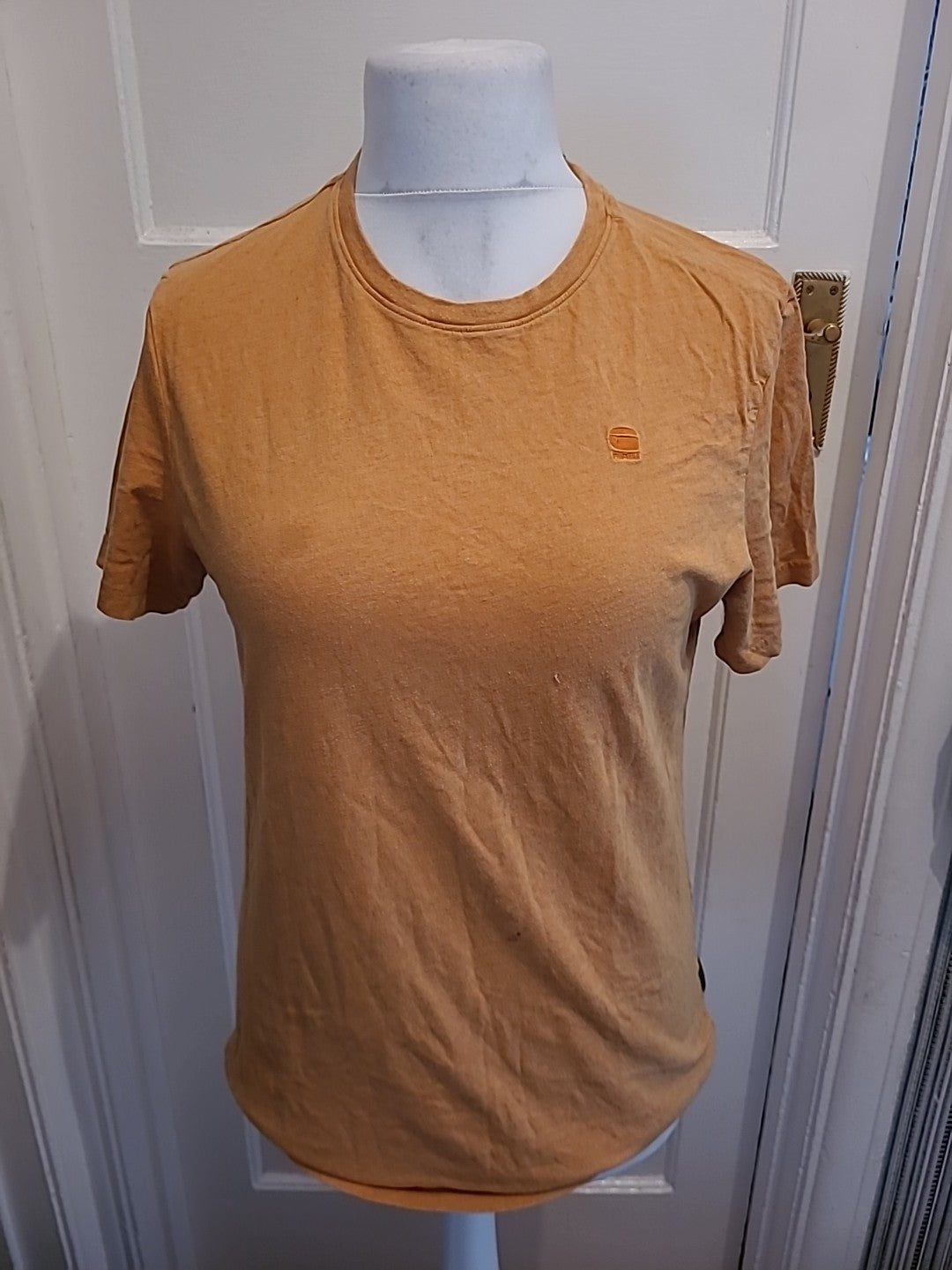 Mens Raw Size M Orange Short Sleeve Tshirt Couple Of Marks