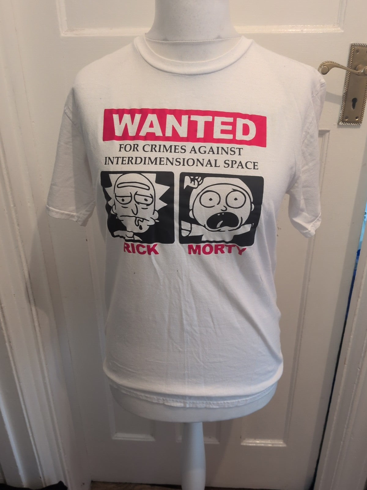 Gildan Medium White Rick Morty Short Sleeve T-shirt