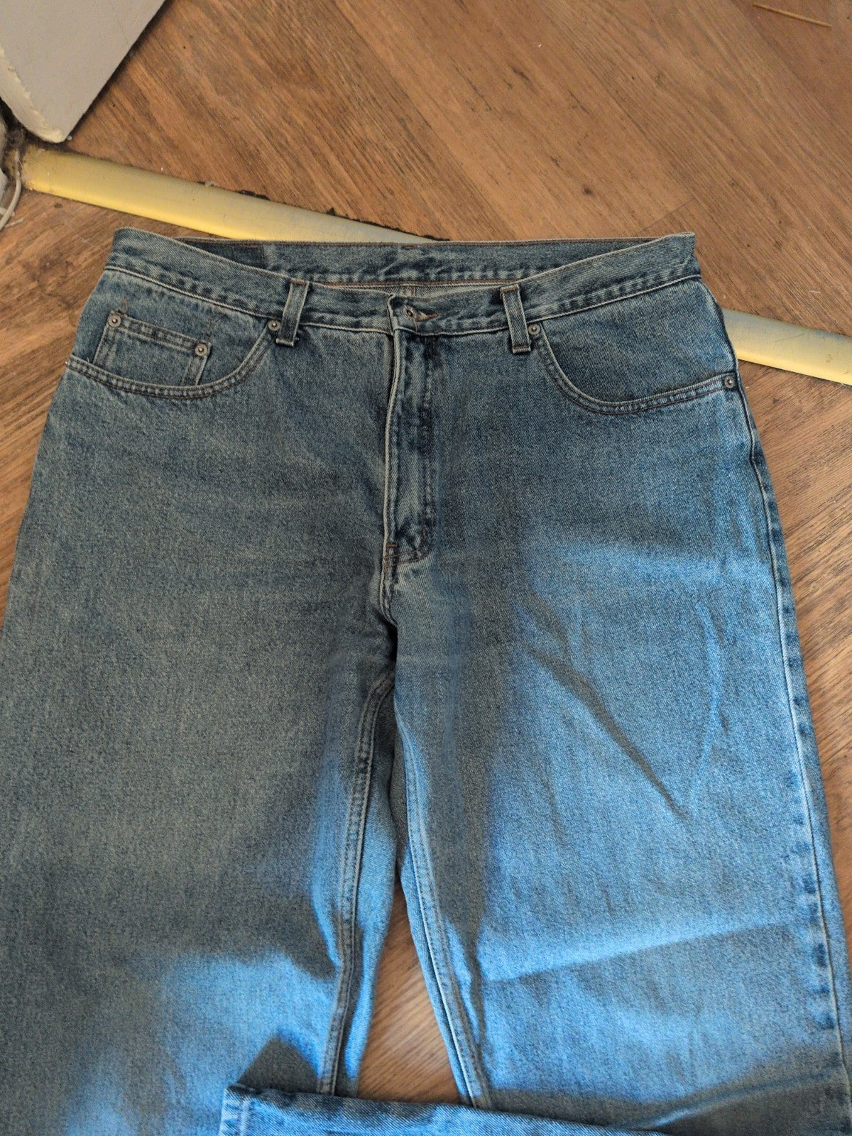 Mens Easy Jeans Size 38Wx34L Straight Blue Jeans
