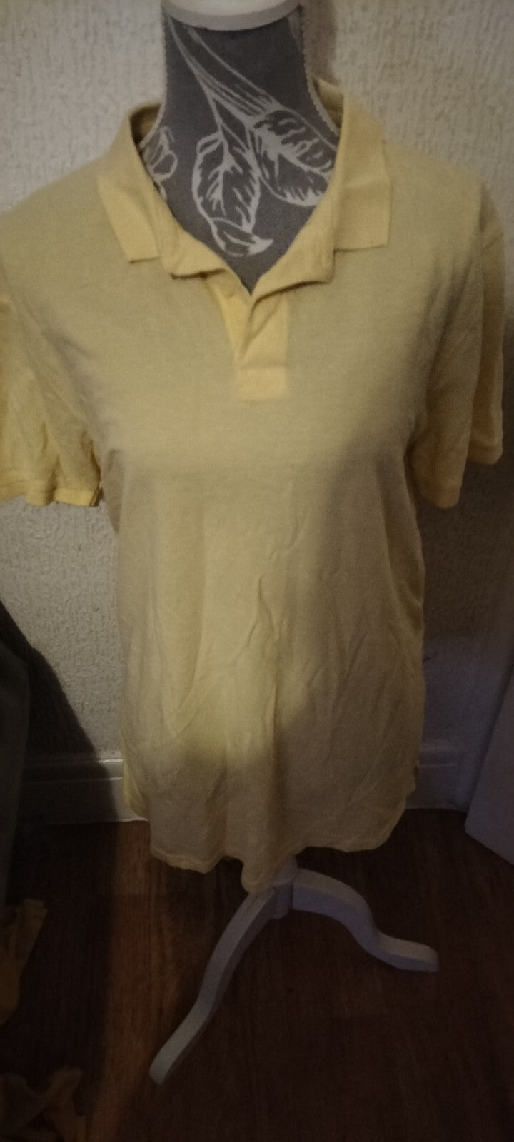 Men's Primark Size Large Yellow Short Sleeve Polo Shirt