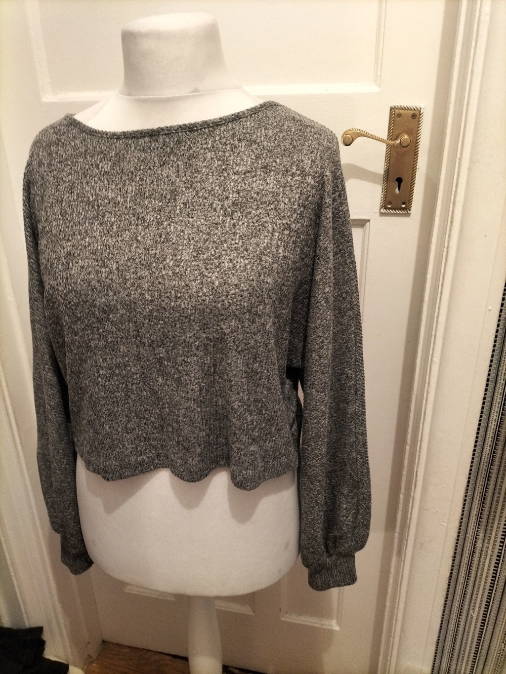 Ladies Shein Size Medium Grey Fleck Long Sleeved Pullover Jumper