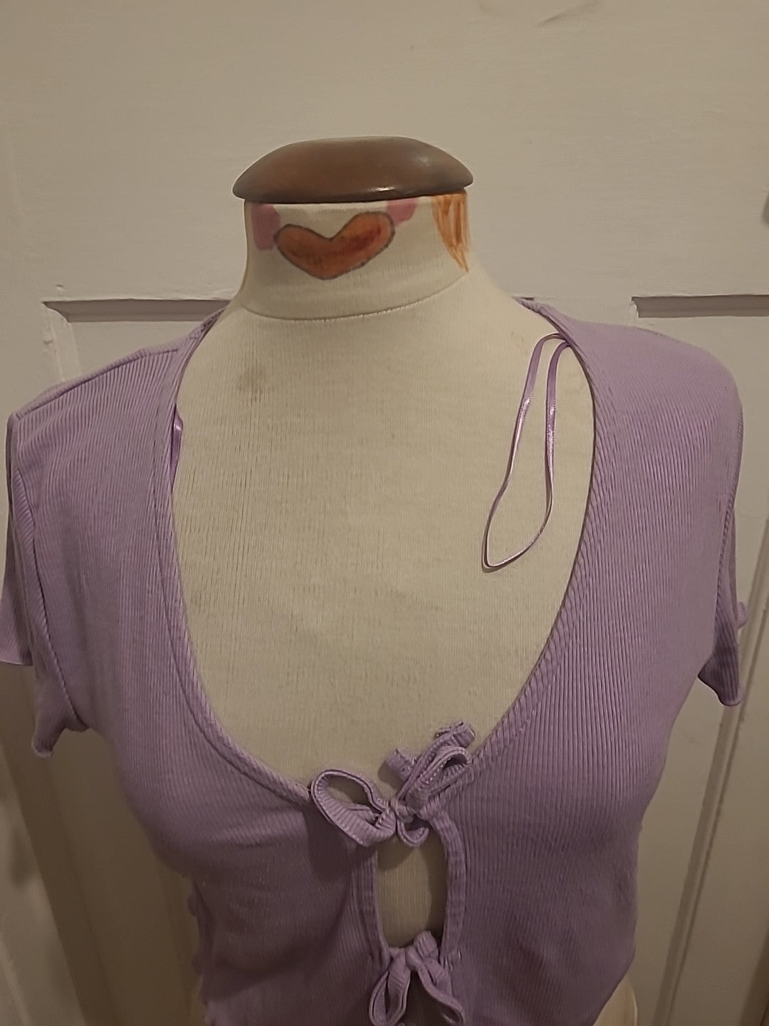 Ladies Primark Size Medium Lilac Short Sleeved Blouse