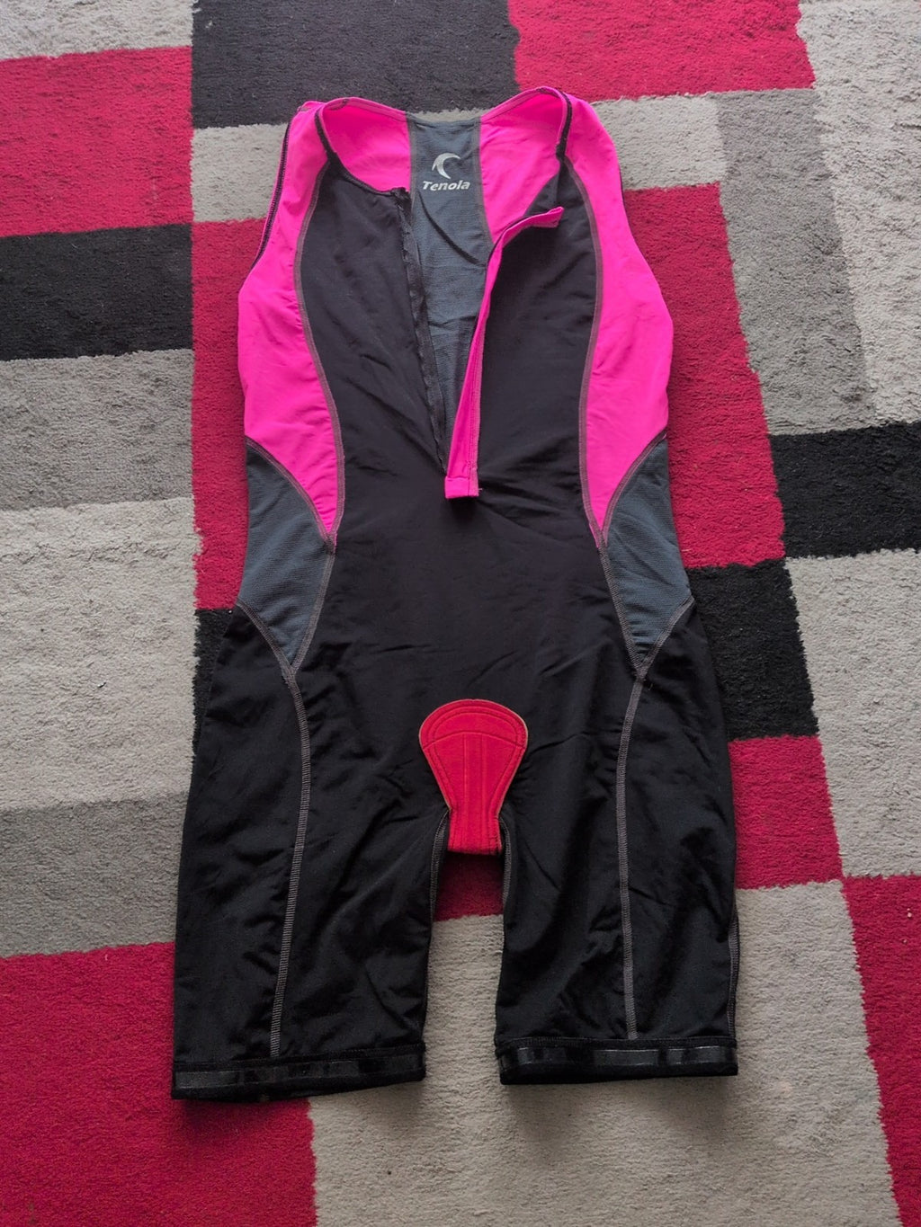 Tenola 14 Pink And Black Sleeveless Tri Suit