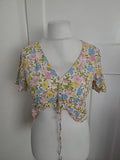 Ladies Primark Size 6 Multicoloured V Neck Tshirt