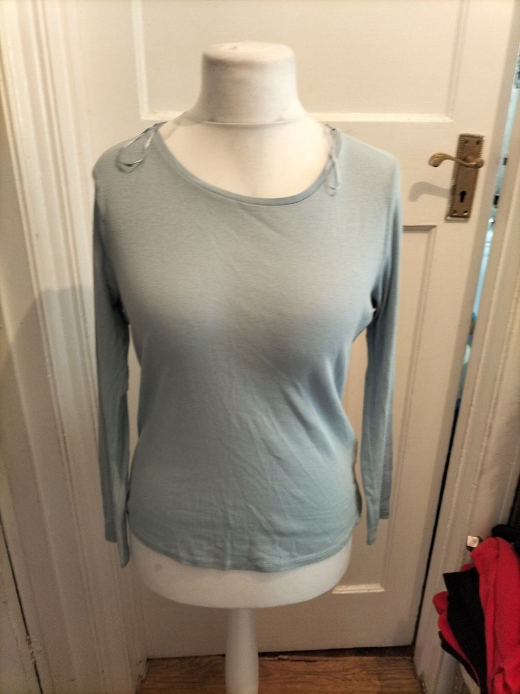 Ladies Intuition Size 12/14 Pale Blue Long Sleeved Blouse