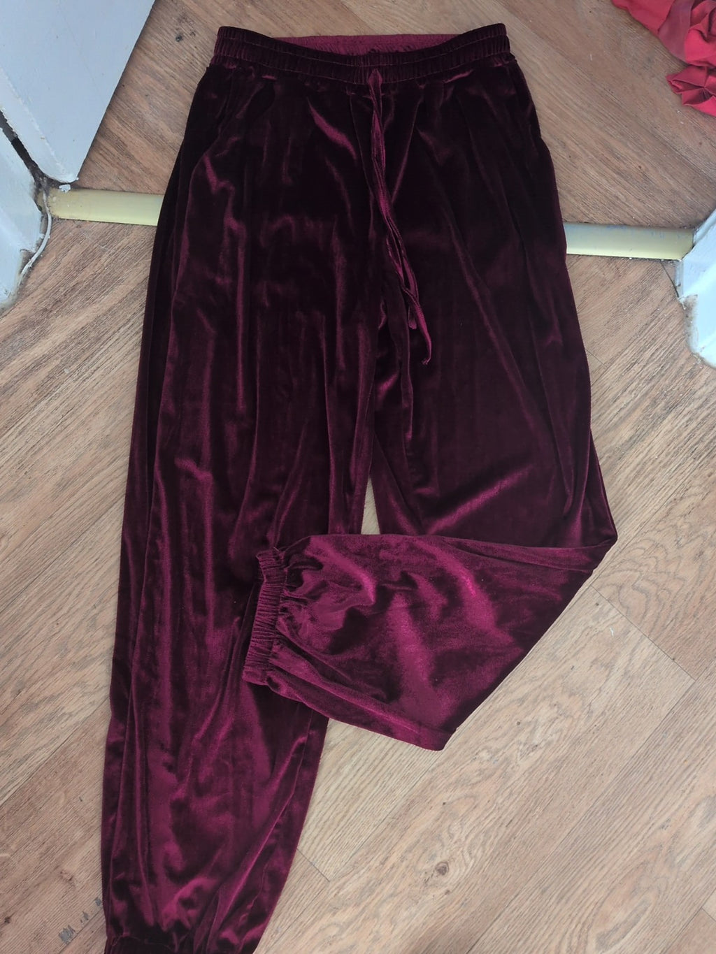 Large Dark Burgundy Elasticated Trousers