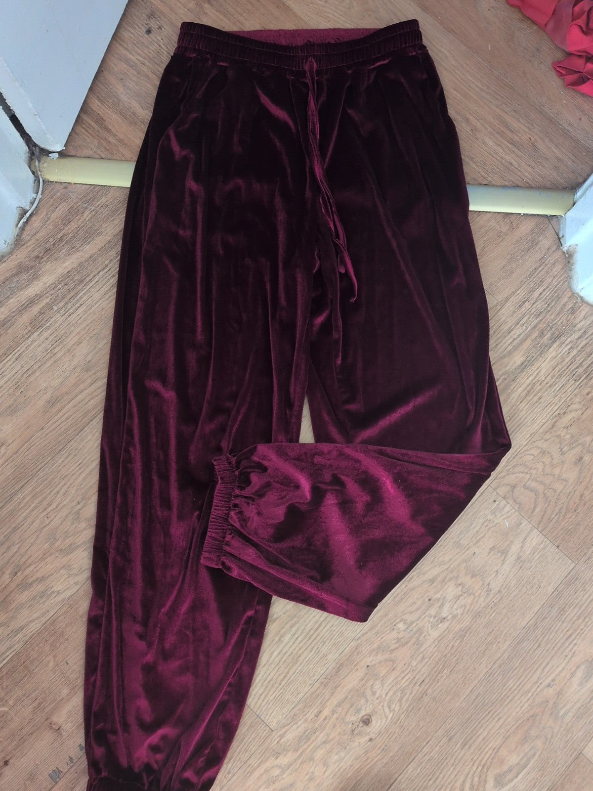 Large Dark Burgundy Elasticated Trousers