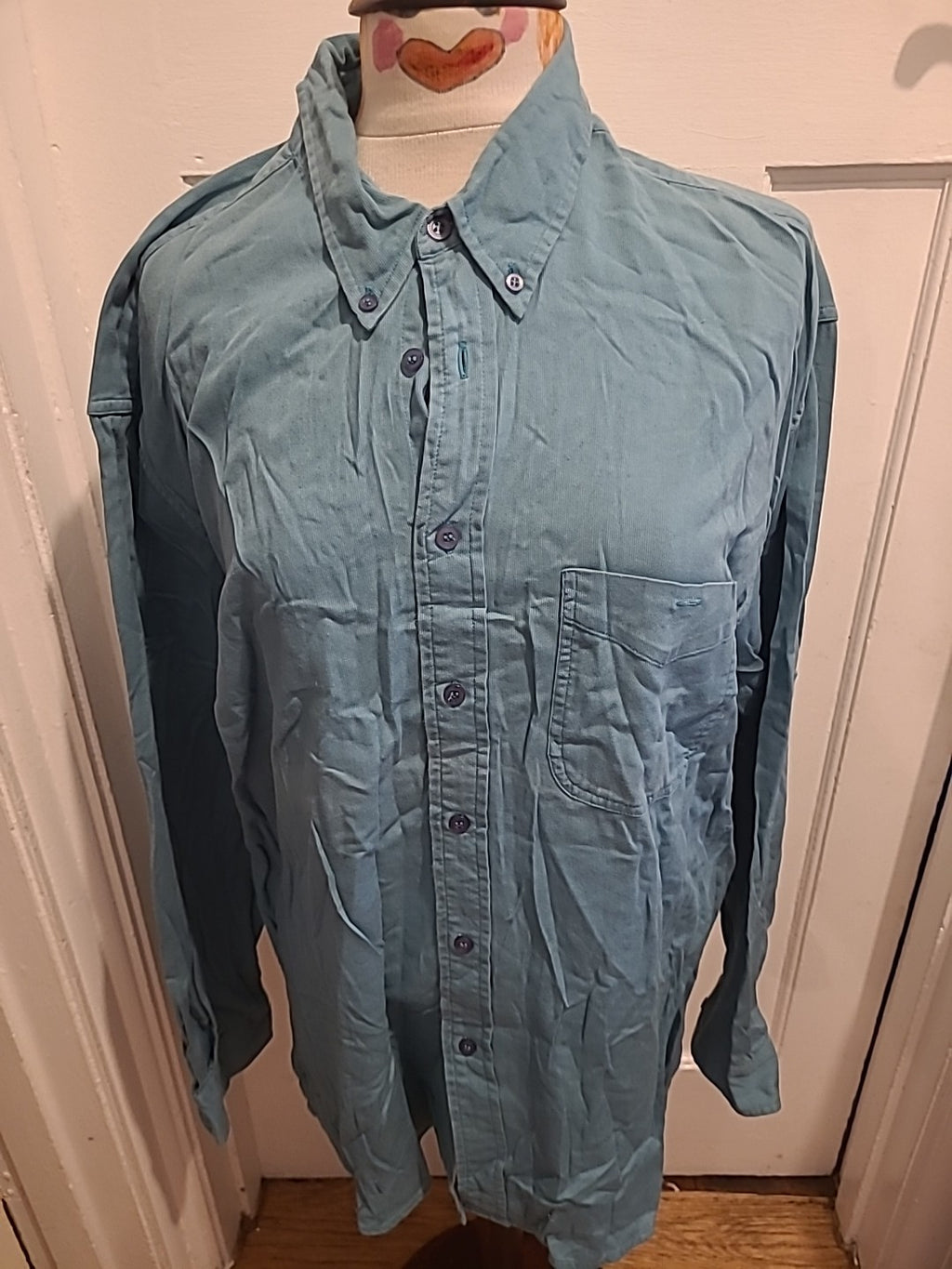 Mens Mackays Size XL Turquoise Long Sleeved Shirt