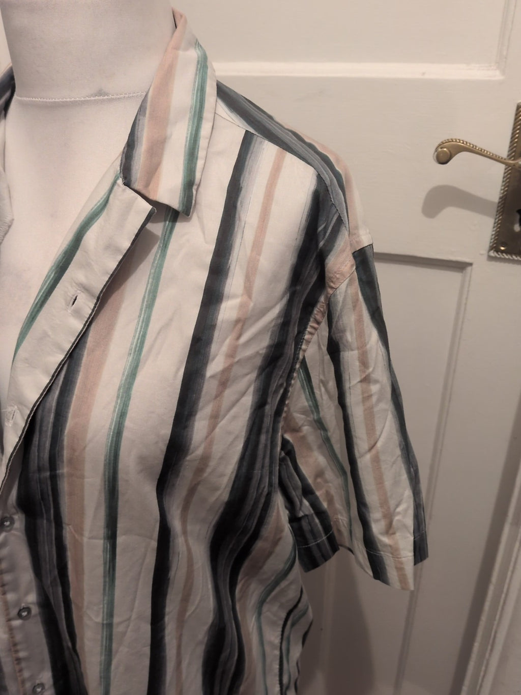 Mens Autograph Size L Multi Stripe Long Sleeved Shirt