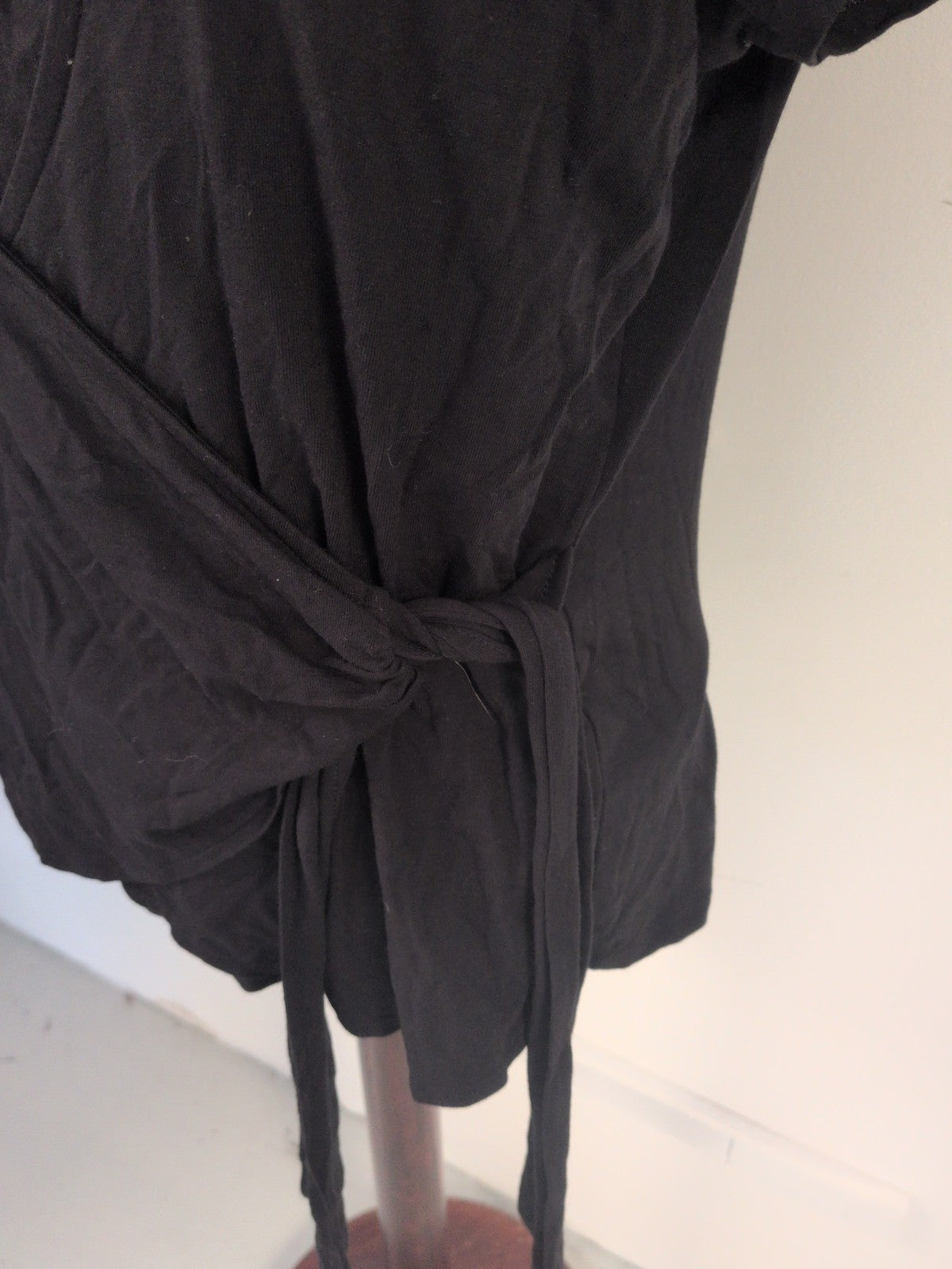 Linea Large Black Scoop Neck Short Sleeve Blouse