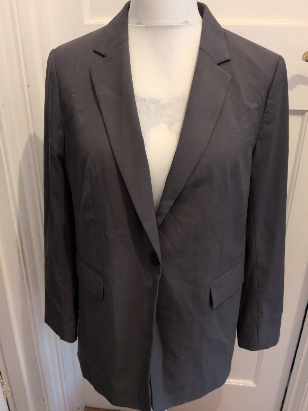 H&M Medium Dark Grey Padded Lined Blazer