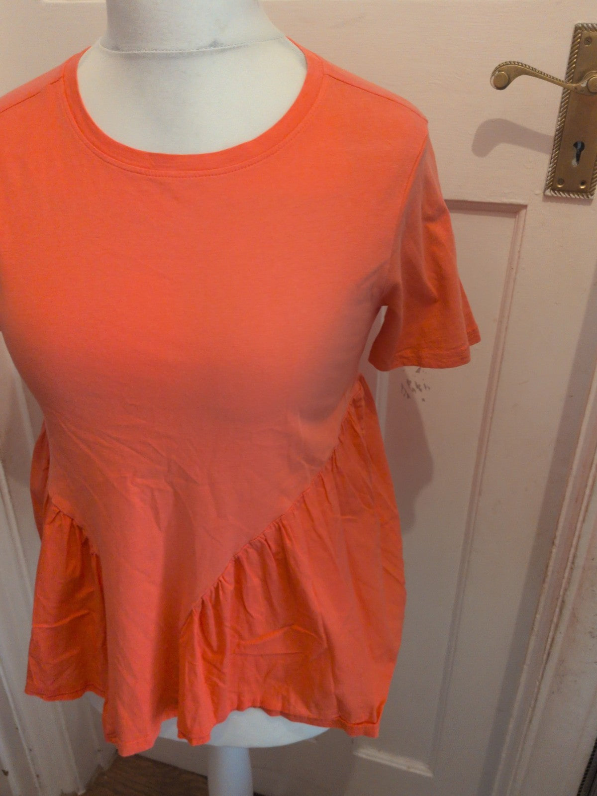 Ladies Pep&Co Size 12-14 Orange Short Sleeve Blouse