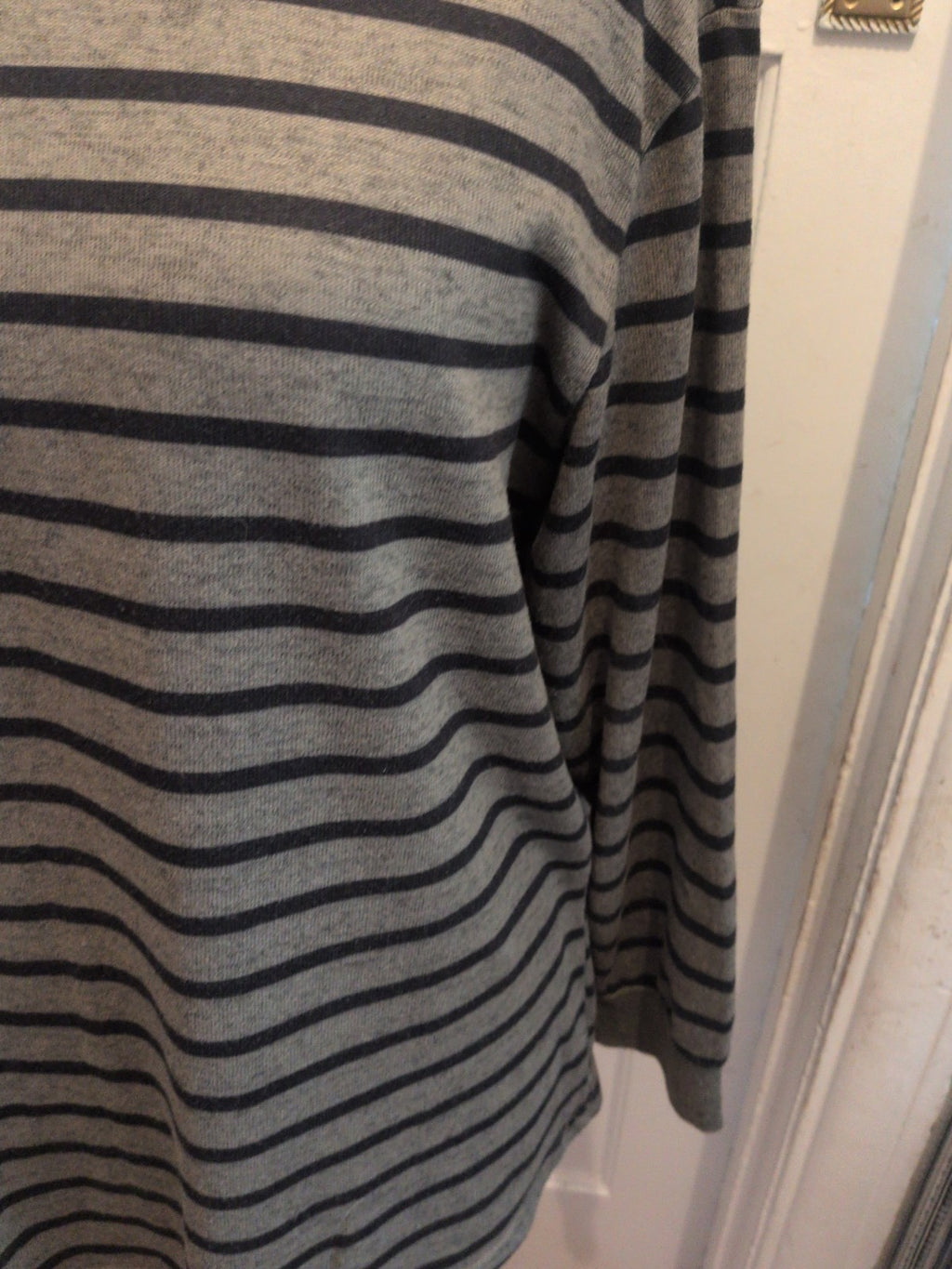 Ladies Shein Size XL Green Stripe Long Sleeve Jumper Lightweight