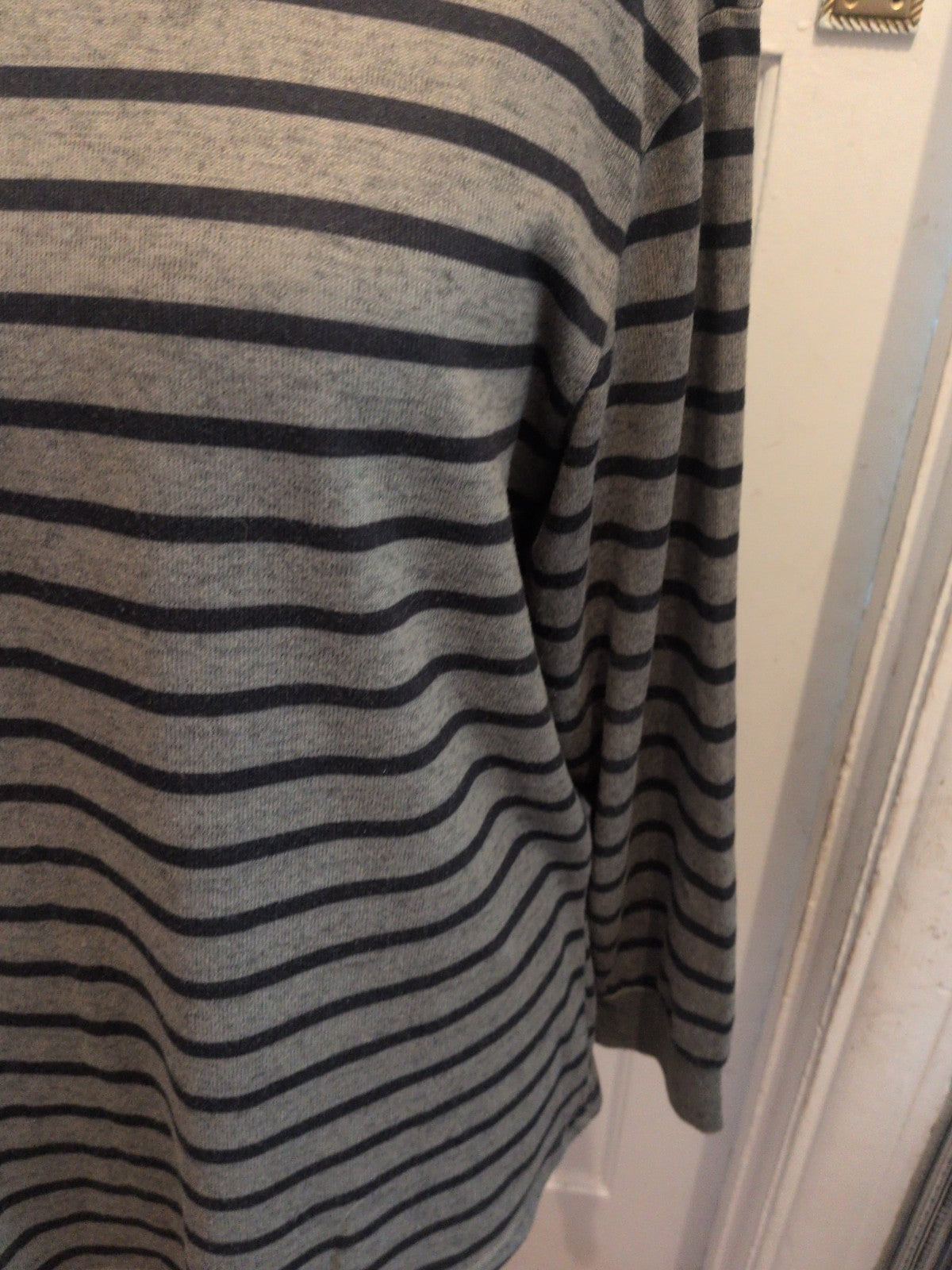 Ladies Shein Size XL Green Stripe Long Sleeve Jumper Lightweight