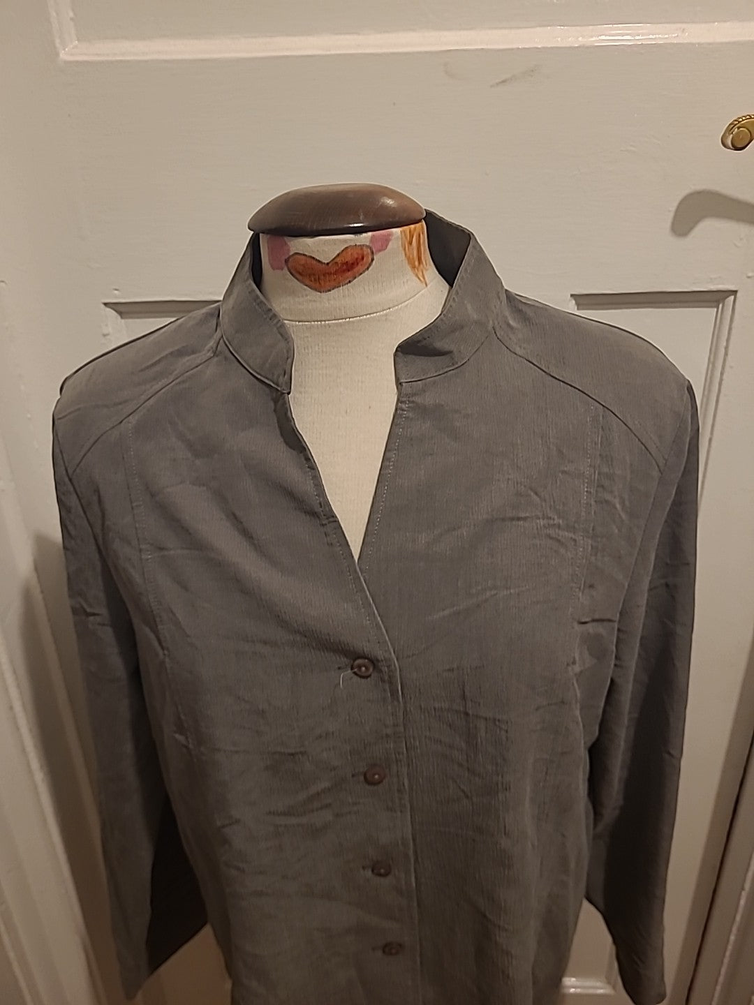 Ladies EWM Size 16 Grey Padded Long Sleeved Blouse