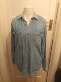 Mens Casual Club Size M Denim Long Sleeved Shirt