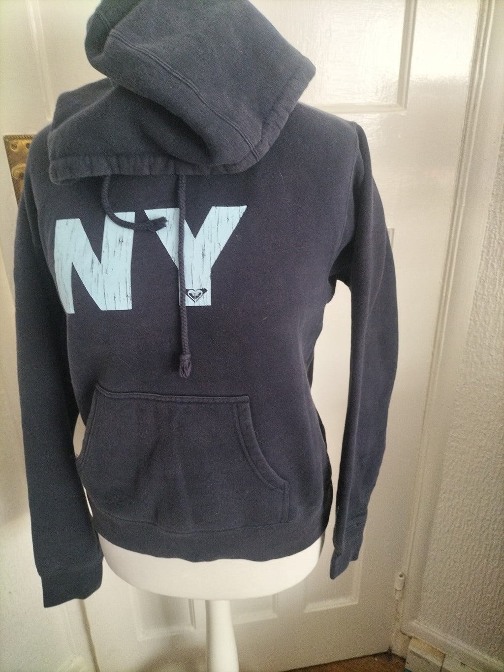 Ladies Roxy Size Large Navy Print Pullover Hoodie